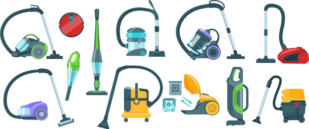 吸尘器设备卡通套装洗涤图片下载