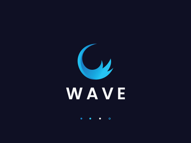 创意蓝色海浪标志设计模板图片下载