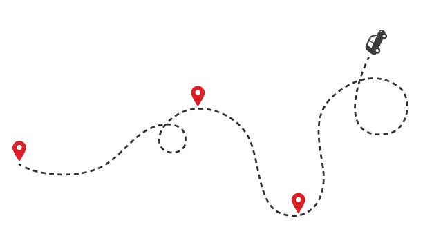 汽车路线单色概念与汽车路径图片下载