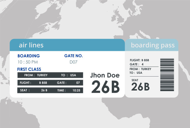 飞机旅行机票图片下载