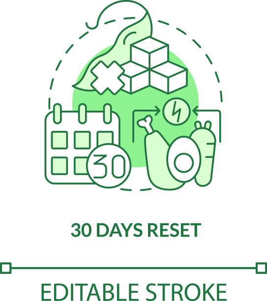 30天重置绿色概念图标图片下载