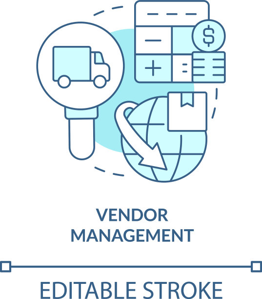 供应商管理蓝绿色概念图标图片下载