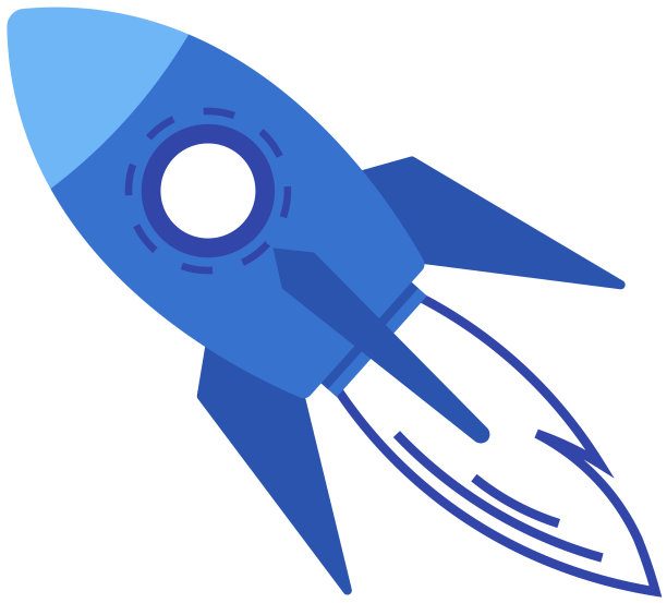 火箭在平面风格孤立在空白空间图片下载