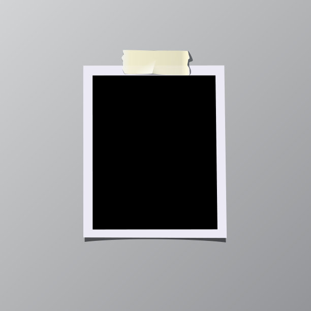 古董相框贴在磁带上孤立在图片下载