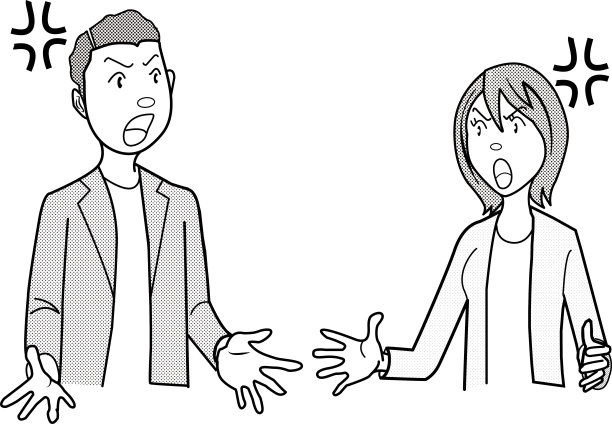 夫妻打架的剪辑艺术图片下载