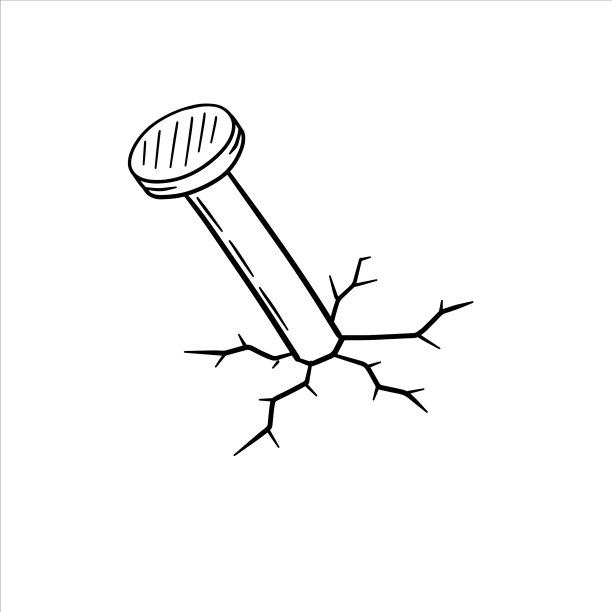 把钉子钉进墙里图片下载