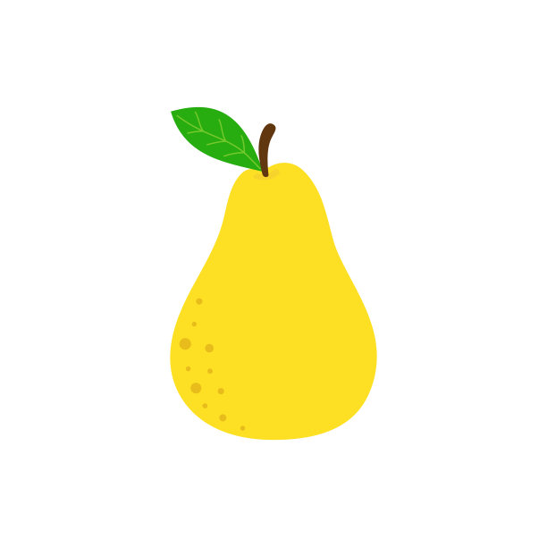卡通梨孤立在白色图片下载