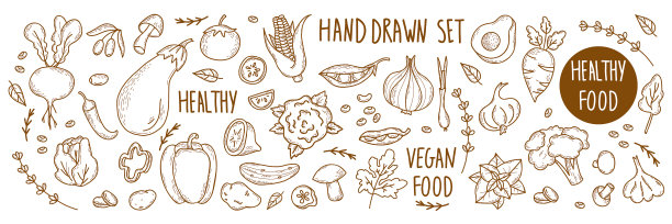 大量的蔬菜，水果和香料图片下载