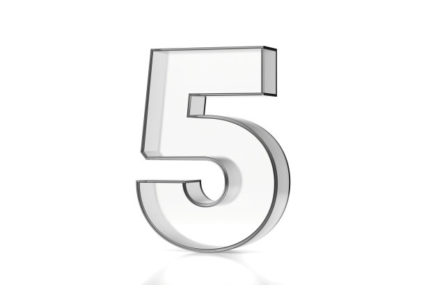 5号玻璃隔离在白色上图片下载