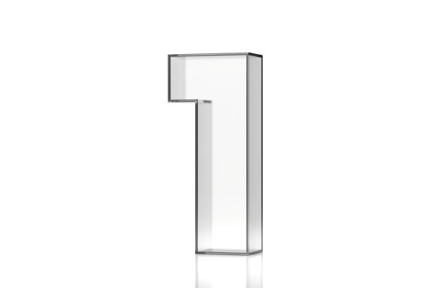 1号玻璃隔离在白色图片下载