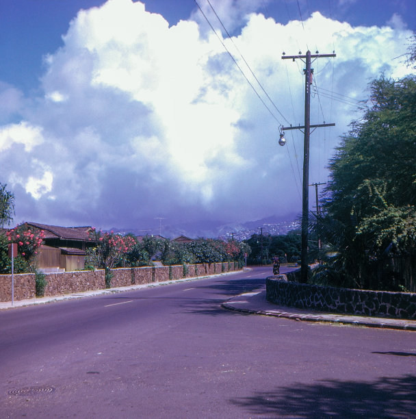 正片扫描城市景观檀香山，夏威夷，美国图片下载