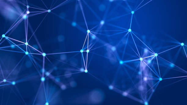 抽象的蓝色未来背景。信息数据流的技术浪潮。3 d渲染。图片下载