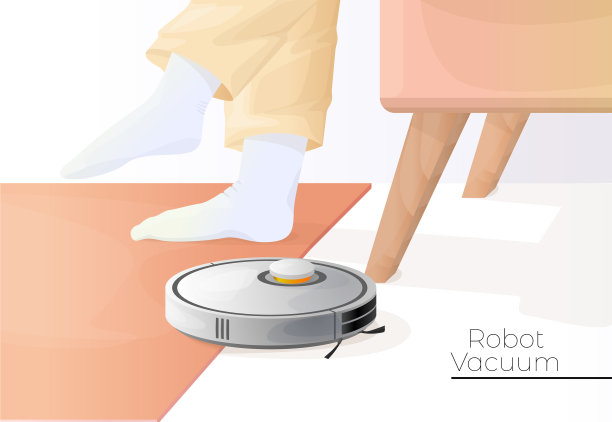 一种无线的现代圆形机器人吸尘器图片下载