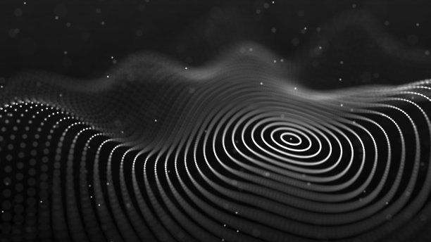 蜘蛛网的抽象背景。粒子的动态波。大数据。3 d渲染。图片下载