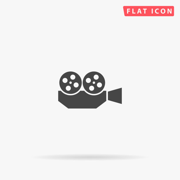 电影摄影机平面图标图片下载