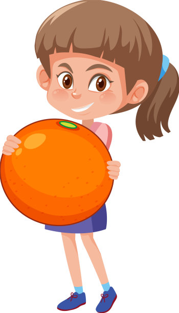 一个女孩拿着白色背景的水果图片下载