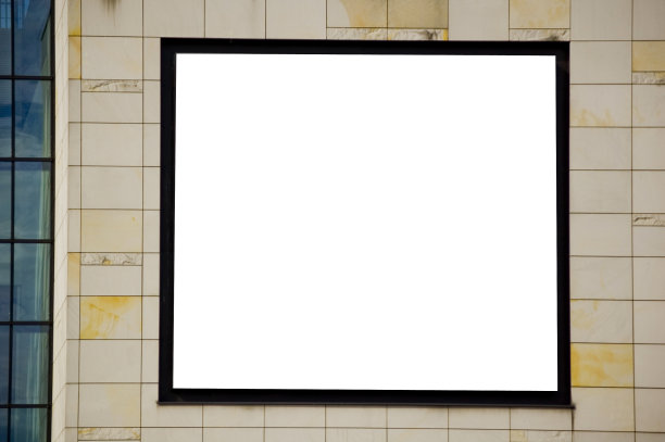 购物中心墙上的户外广告广告牌。图片下载