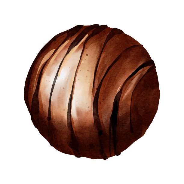 水彩甜黑巧克力矢量在白色背景图片下载