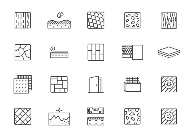 木质材质线条图标象形地板金属图片下载