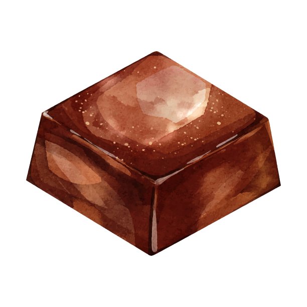 白色背景的巧克力棒水彩矢量图片下载