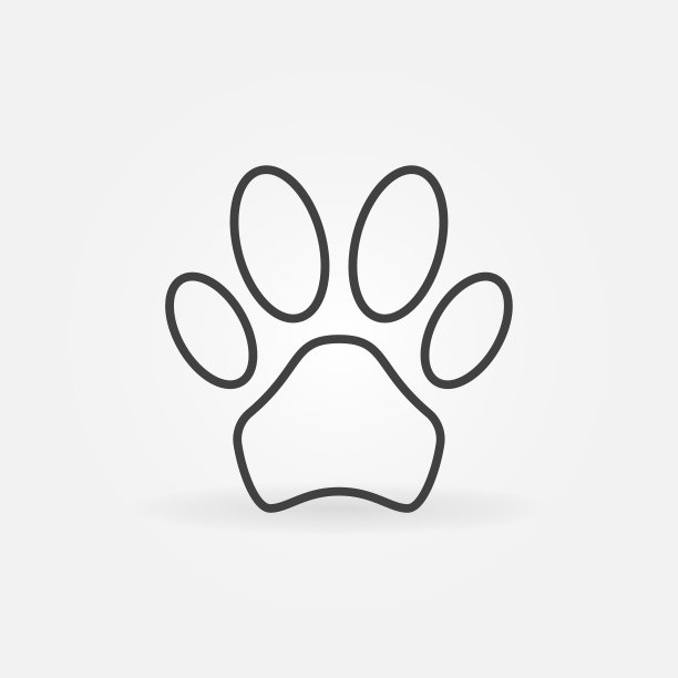 狗爪印线性概念图标或标志图片下载