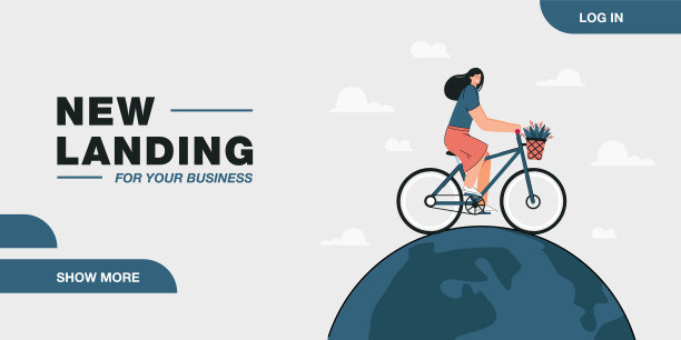 女性卡通人物骑自行车在全球图片下载