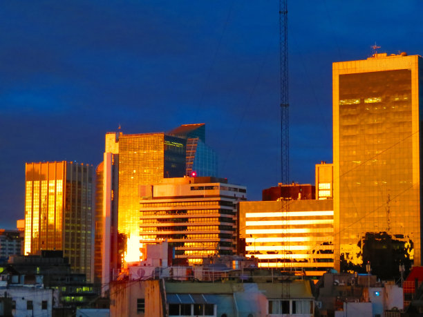 阿根廷首都布宜诺斯艾利斯的高角度视图。公司的建筑。图片下载