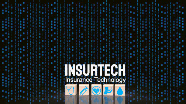 数字背景技术概念3d渲染的保险词汇图片下载
