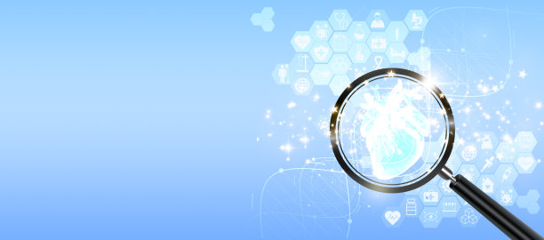 诊断心脏病和心血管系统疾病的医疗技术和保健治疗。心脏全息图的同时审查测试结果的虚拟界面和数据处理。图片下载