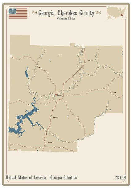 伊利诺伊州切罗基县地图图片下载