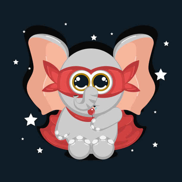 孤立可爱的大象卡通人物图片下载