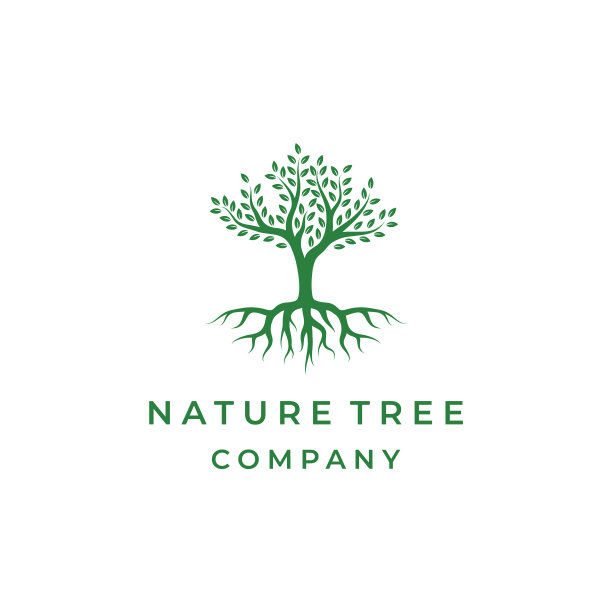 树与树根标识设计分离抽象树图片下载