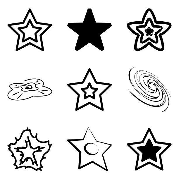 Stars2平面图标被隔离在白色背景上图片下载