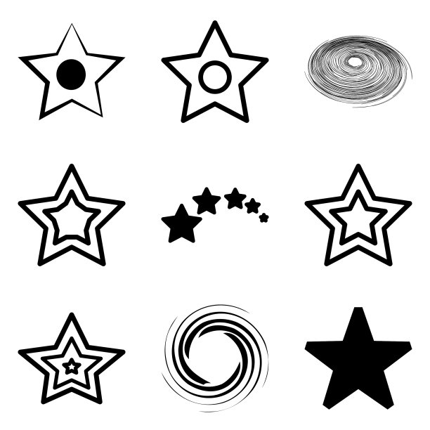 Stars2平面图标被隔离在白色背景上图片下载