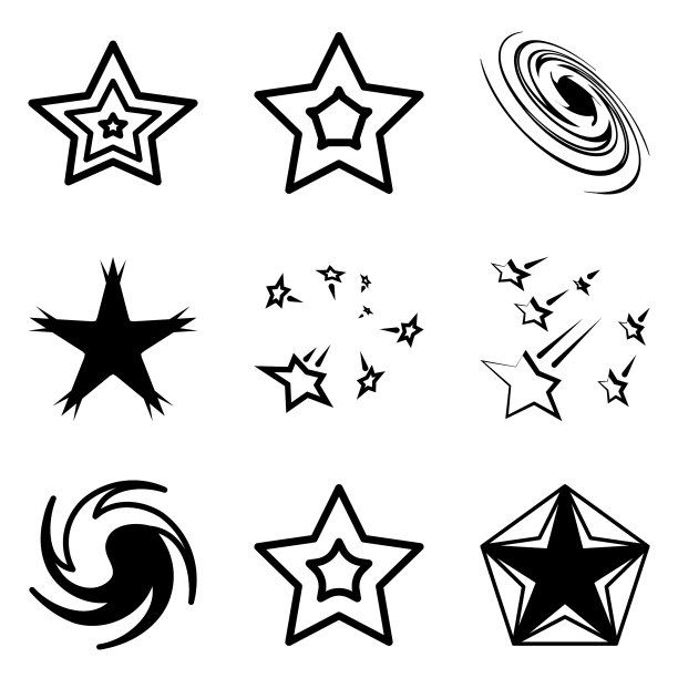 Stars2平面图标被隔离在白色背景上图片下载