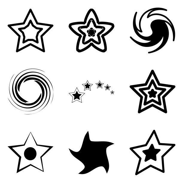 Stars2平面图标被隔离在白色背景上图片下载