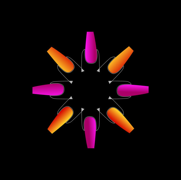 彩色美甲标志美甲艺术字母美甲花图片下载