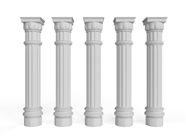 柱柱孤立在白色背景，3d渲染图片下载