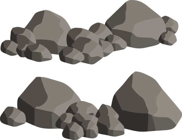 一组不同形状的灰色花岗岩图片下载