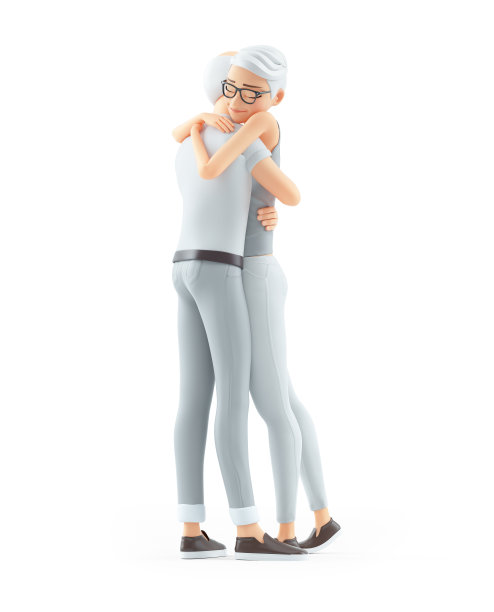 3d高级男人和女人拥抱图片下载