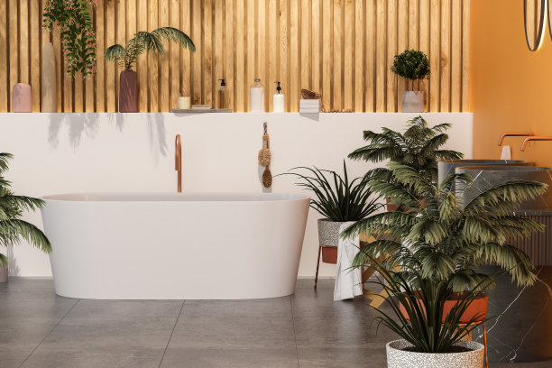 时尚的现代浴室内部图片下载