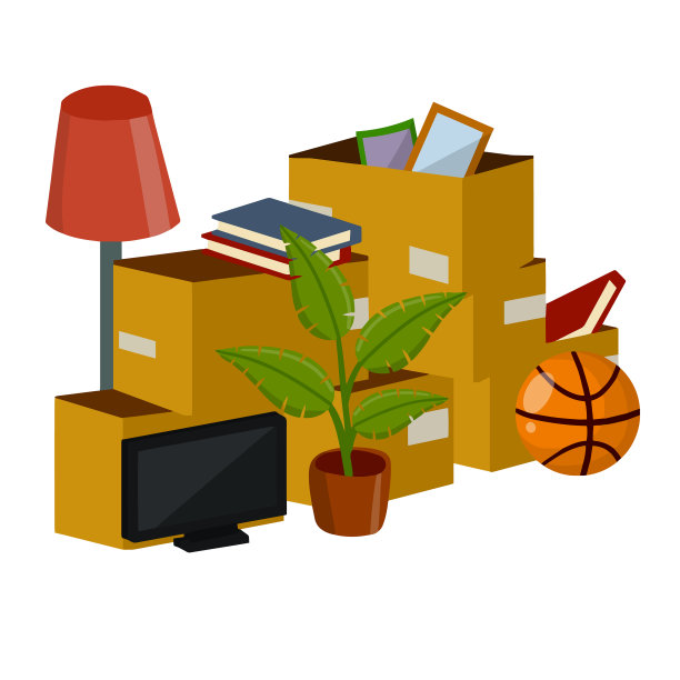 搬到新房子纸箱图片下载