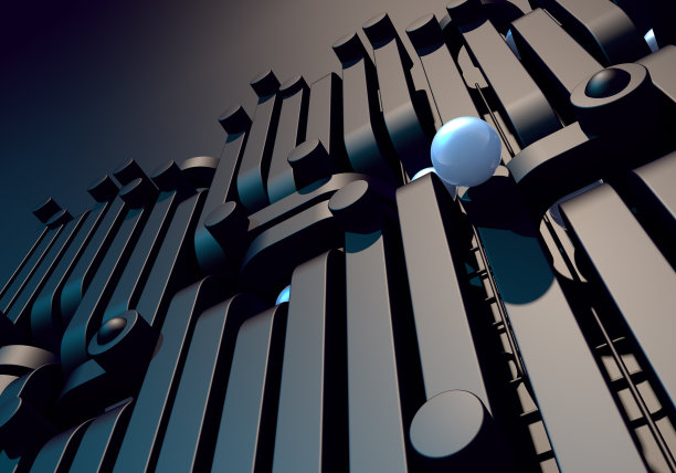 抽象的背景与黑色的方形管道和闪亮的金属球图片下载