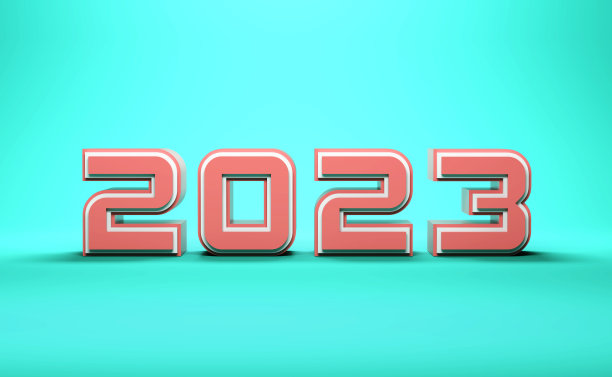 2023年新年创意设计概念- 3D渲染图像图片下载