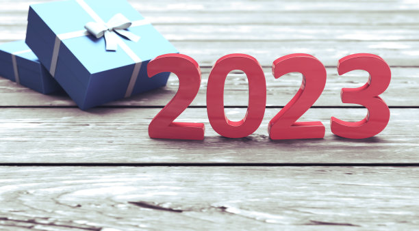 2023年新年创意设计概念- 3D渲染图像图片下载