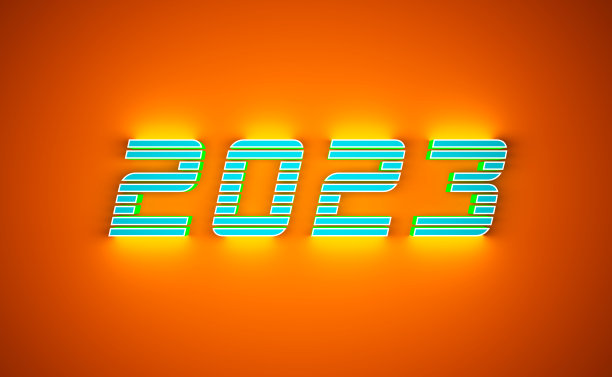 2023年新年创意设计概念- 3D渲染图像图片下载