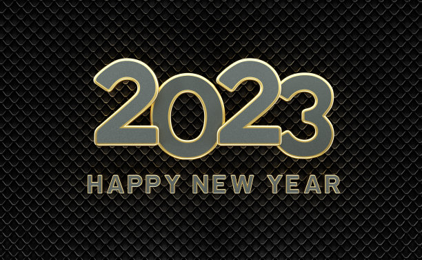 2023年新年创意设计概念- 3D渲染图像图片下载