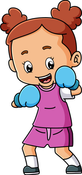 小女孩正在练习拳击图片下载