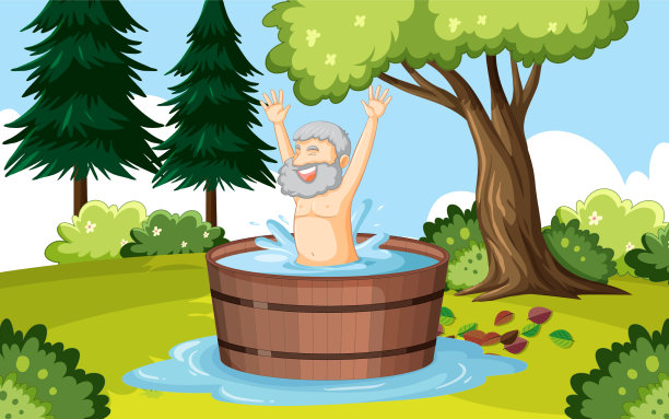 阿基米德在浴缸里画的卡通里有尤里卡这个词图片下载