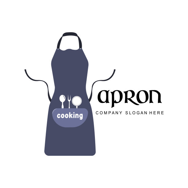 厨师保护衣服围裙标志向量，贴纸插图设计，衣服，背景图片下载